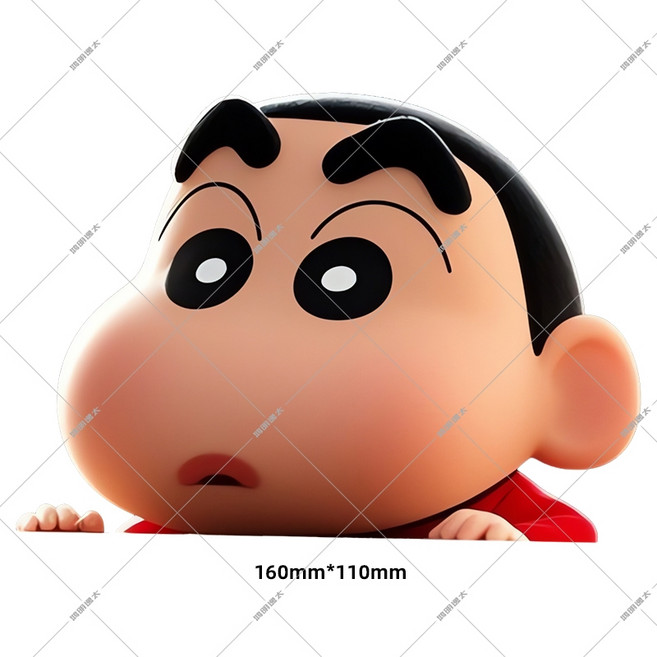 짱구는 못말려 3D 짱구 자동차 스티커 오토바이 스쿠터 인테리어 장식 귀여운 캐릭터 창문, C, 1개