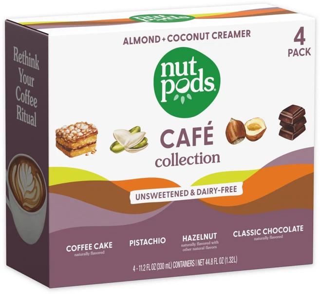 nutpods Cafe Collection - Unsweetened Non Dairy Creamer - Coffee Cake Pistachio Hazelnut and C, 1개, 4 - 쿠팡