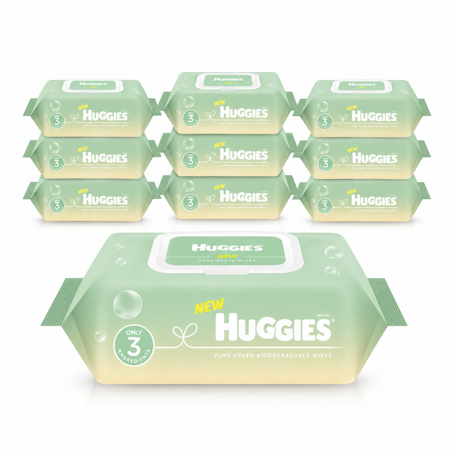 로아 하기스 퓨어그린 쿨티슈 10팩, 10세트, 72개입, 258g