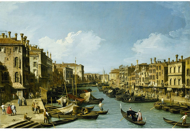 코나 주방아트보드 가스렌지 인덕션 가드 가림막 기름튐방지 명화 카날레토-베니스 리알토 다리 근처 대운하, 1개