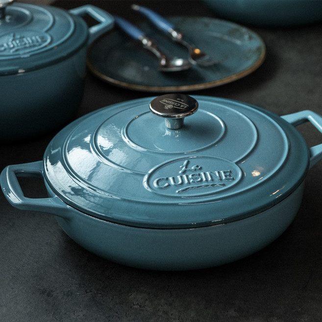 [La Cuisine] 라퀴진 아일랜드 인덕션 전골 냄비 무쇠 주물 25cm, 1개, 민트