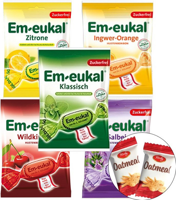 엠오이칼 무가당 캔디 5종 세트(클래식 레몬 살베이 진저오렌지 와일드체리) 맛보기증정, 1세트, 375g