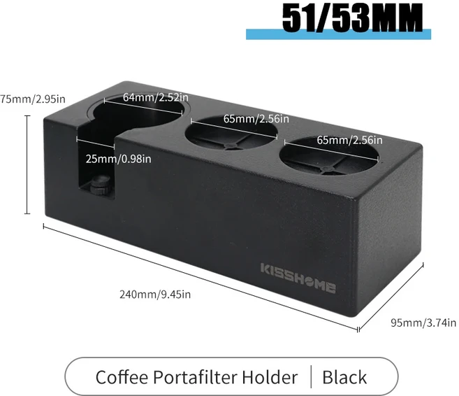 커피 탬핑 스테이션 디스트리뷰터 세트 51mm 54mm 58mm 에스프레소 포터 필터 커피 스탠드 바리 스타 액세서리, 51 54mm Bla