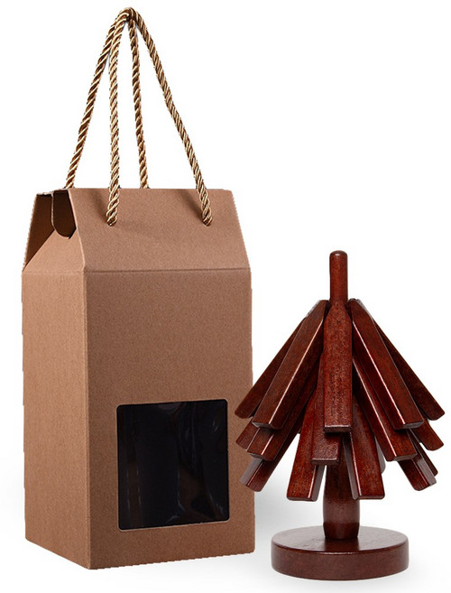 엔빙 원목트리 냄비받침 캠핑 냄비받침대 set 선물포장, 1개, 월넛 색상