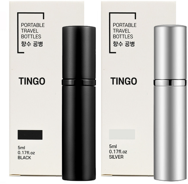 팅고 펌핑충전 향수공병 5ml, 블랙+실버, 1개