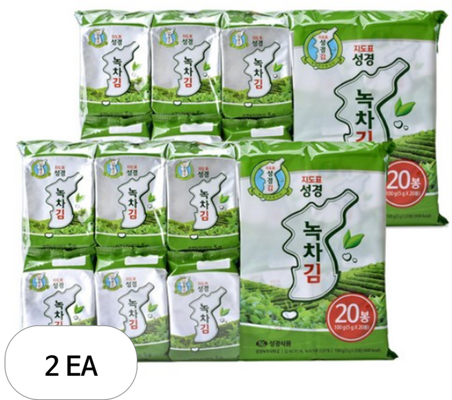 지도표성경 보성녹차식탁김, 2개, 100g