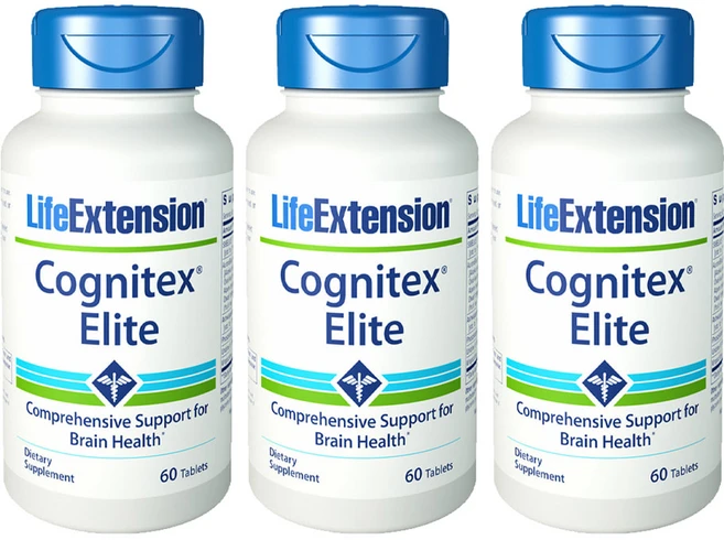 라이프 익스텐션 (Life Extention) 코그니텍스 엘리트 60 정 X 3개, 180정, 1세트, 60정 - 쿠팡