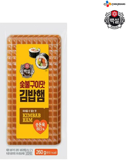 (냉장)백설 숯불구이맛김밥햄260g, 1개, 260g
