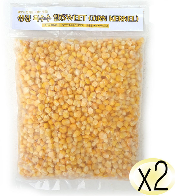 새마원 냉동 자숙 옥수수알 삶은 데친 찐 증숙 옥수수 알갱이, 2개, 1kg