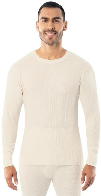 Indera 고중량 면 와플 롱 존스 보온 언더셔츠 남성용