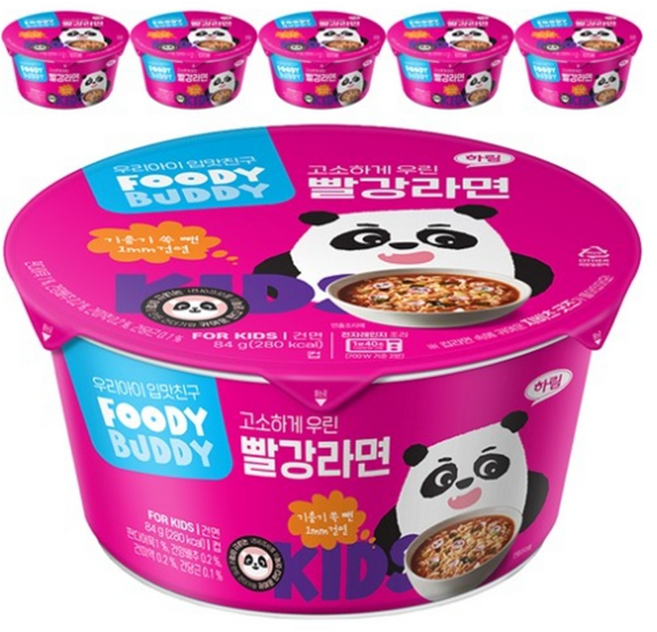 푸디버디 빨강라면 컵 84g, 30개