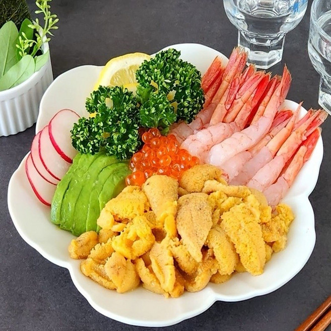 홈마카세세트 보라성게알+단새우+감태 여름제철수산물 밀키트 홈파티 당일조업발송, 1개, 성게알100g+단새우60g+감태4g