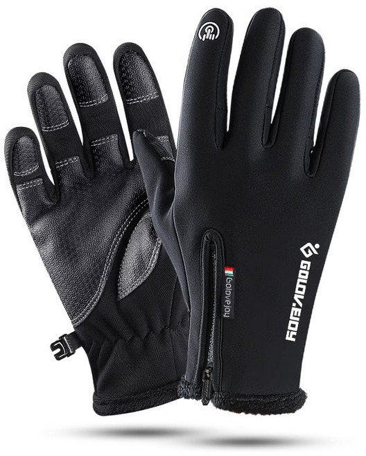 機車手套 防風防水保暖觸控防滑 加厚款, 全防水加厚升級款,M, 黑色