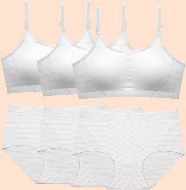 아이엠속옷 주니어 3단계 청소년 브라팬티 3종 세트 중학생 여학생 속옷