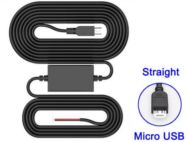 CarDash 캠 와이어 3.2m DVR 하드 와이어 케이블 키트 비디오 레코더 12 24V 5V 미니 마이크로 USB 충전기 라인 자동 Dashcam 카메라, 2.Micro USB-Straight, 2.Micro USB-Straight