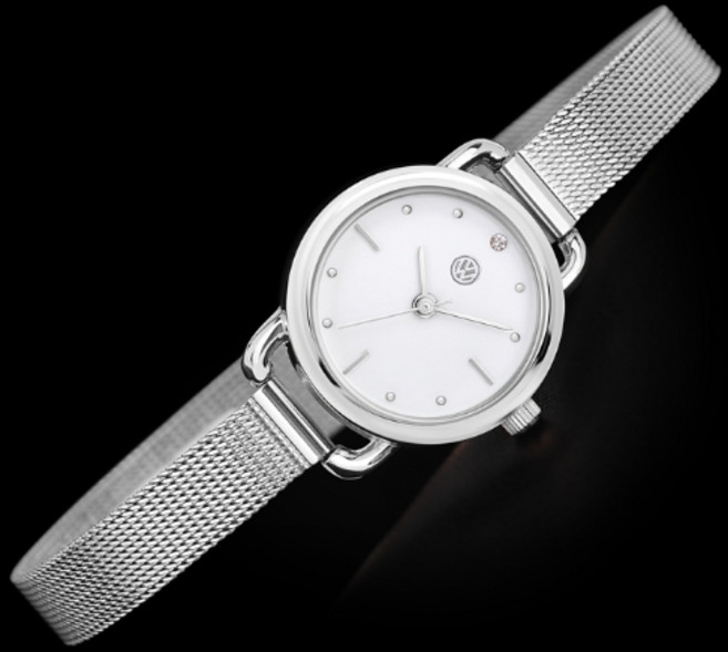 폭스바겐 스와로브스키 스톤 사용 여성용 메탈시계 VW-Whitestone 2종