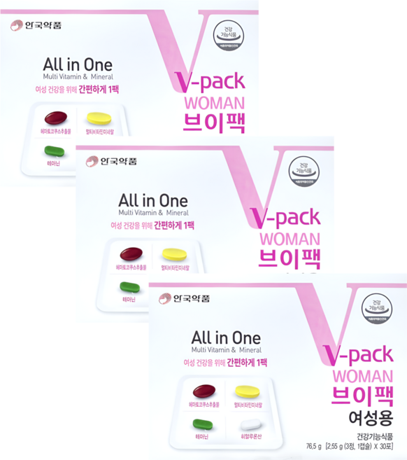 안국약품 브이팩 여성용 올인원 영양제 30포X5개