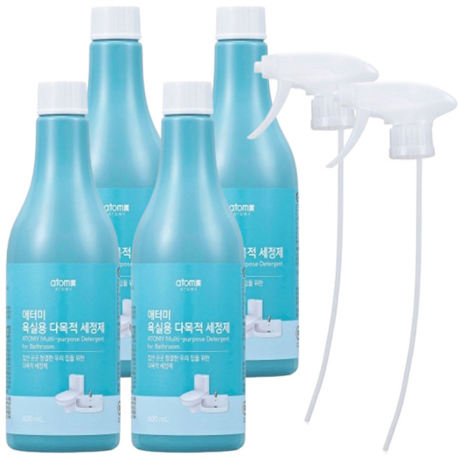 애터미 욕실용 다목적 세정제 600ml 4개입+폼건 2개입, 1세트, 4개