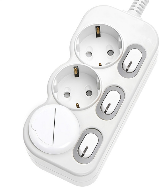 에코파워탭 국내 제조 개별 절전 멀티탭 3구 SMC-303Y + 안전커버, 1m, 혼합색상, 1개