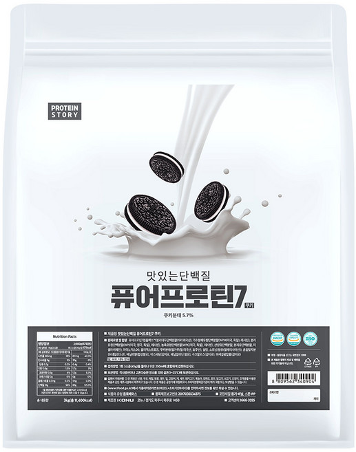프로틴스토리 맛있는 단백질 퓨어프로틴7, 3kg, 퓨어프로틴7 맛있는 유청 단백질보충제 3kg 쿠키맛, 1개