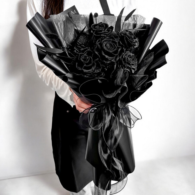 英式黑玫瑰永生花束, Dark Rose英式黑玫瑰永生花束