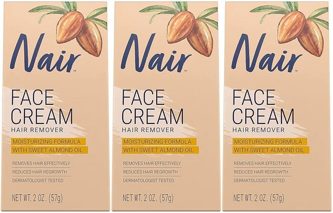 Nair 헤어 리무버 페이스 크림 57g 3개 1세트 - 쿠팡