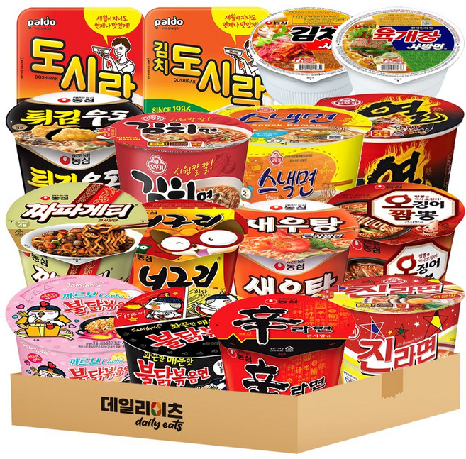 농심 오뚜기 팔도 삼양 컵라면 큰사발 16종 A형, 1개