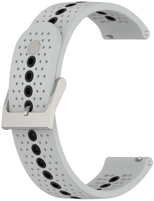 Garmin Venu 2 Plus 20mm 運動矽膠錶帶 雙色透氣錶扣式腕帶, 灰黑, 1個