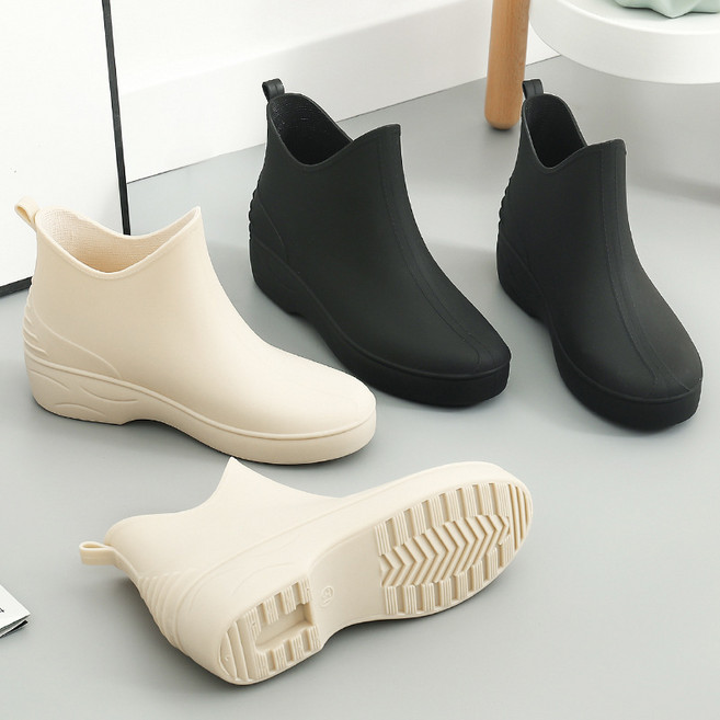 이이엘 여성 장마철 신발 숏 미들 앵클 가벼운 레인 부츠