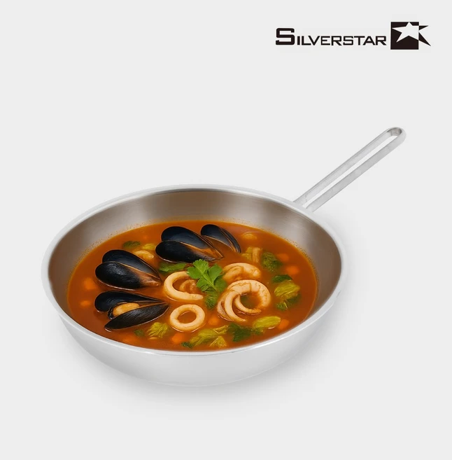 SILVERSTAR Aha 304 통3중 무연마제 스텐궁중팬, 1개, 28cm - 쿠팡