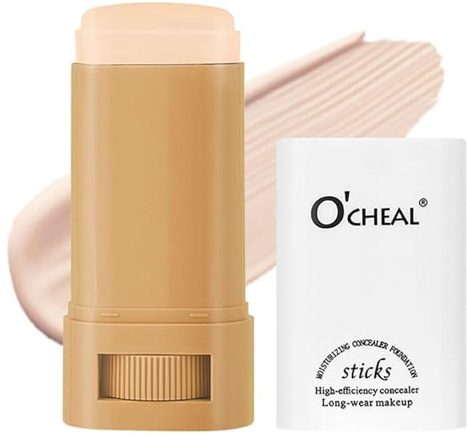 O'CHEAL 페이스 파운데이션 컨투어 스틱 롱 웨어 경량 브라이트닝 블레미쉬 컨투어링 컨실러 뷰티 메이크업 05#, 04#