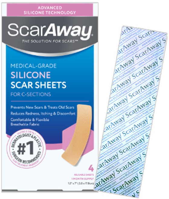 ScarAway 矽膠貼片, 1個, 4個裝