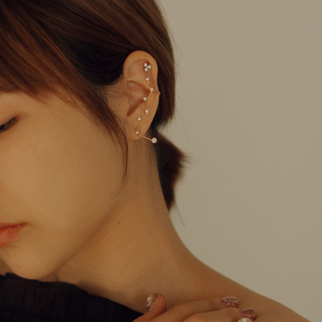 귤팩토리 콘스테 지그재그 연결 투핀 이어커프 귀찌 귀걸이아웃컨츠 이너컨츠 귓바퀴