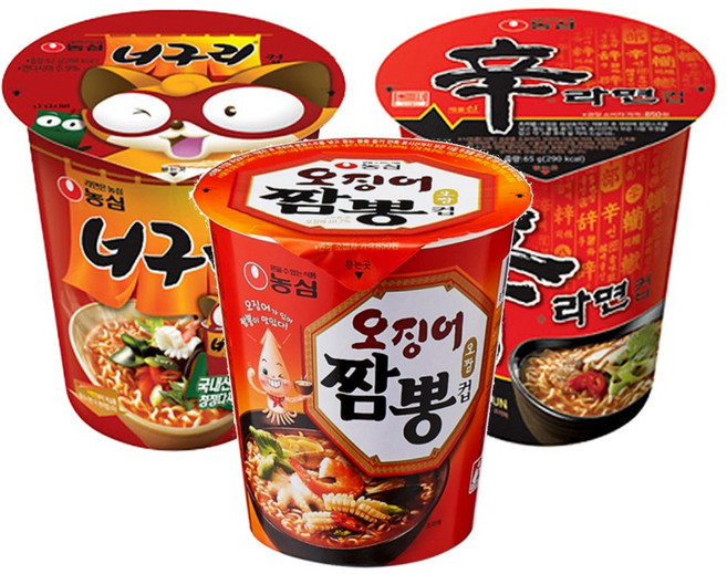 농심 소컵 너구리x6컵+신라면x6컵+오징어짬뽕x6컵