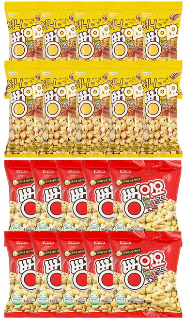 허니 뻥이요 50g x 5개 + 뻥이요 골드 35g x 5개 혼합세트 (총 10개), 2세트, 425g