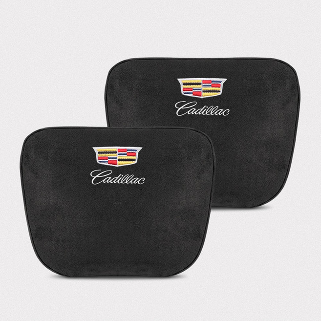 실물파 캐딜락 머리쿠션 목쿠션 헤드레스트 스웨이드 머리받침, 블랙, 목쿠션(2개), 1개