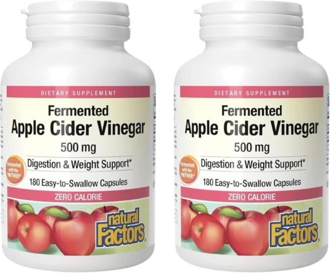 내추럴 팩터스 애플사이다 식초 비니거 500mg 180정 2통 CHECKYOU, 2개 - 쿠팡