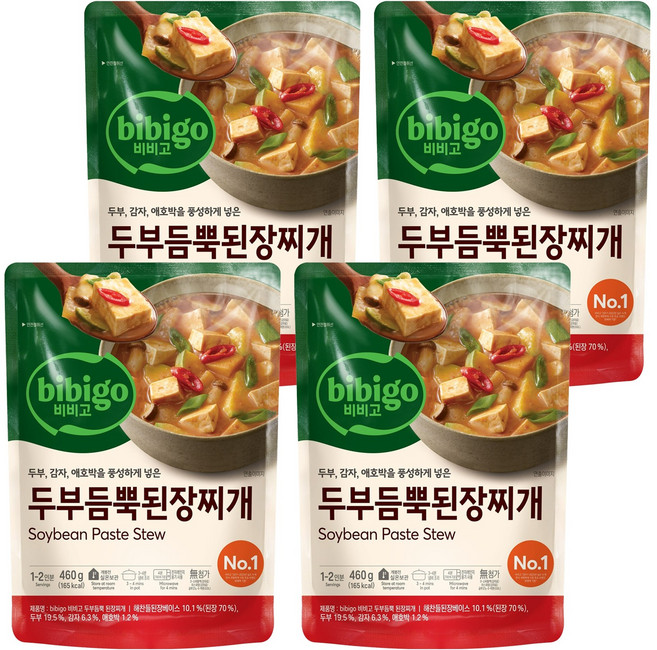 비비고 두부듬뿍 된장찌개, 460g, 4개