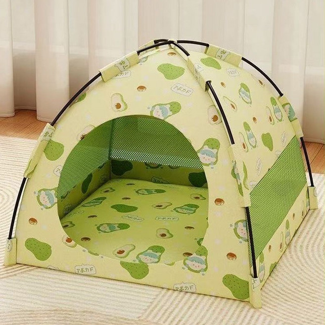 호밍사이 애완동물 텐트하우스 야외 개고양이 집 강아지집애견하우스 실내 고양이 가게, 1개, 녹색