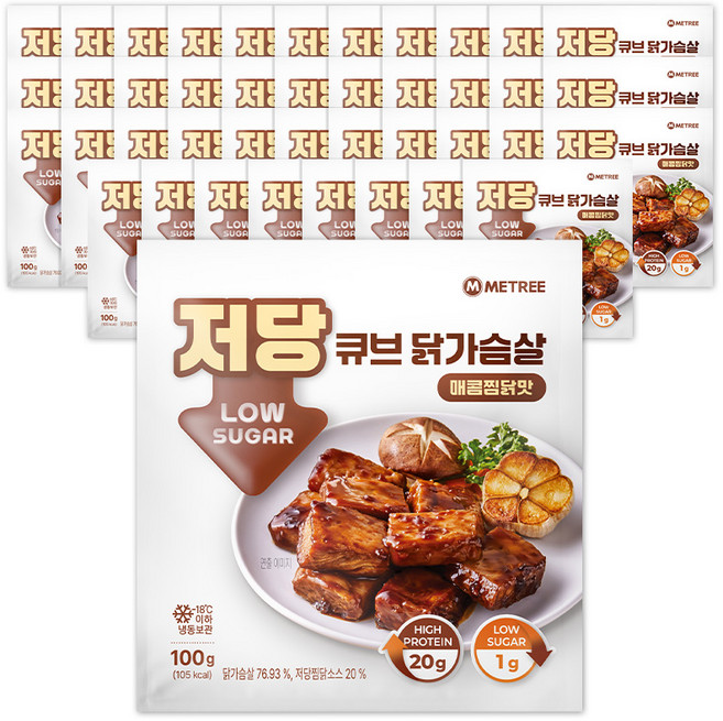 미트리 저당 큐브 닭가슴살 매콤찜닭맛, 42개, 100g