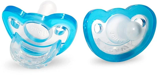 RaZbaby 졸리팝 투명 공갈 젖꼭지 0-3개월용 핑크 2팩, 2 Count - 쿠팡