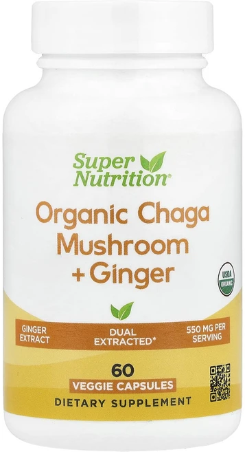 새해 첫좋은선물 Super Nutrition 유기농 차가버섯 + 생강 베지 캡슐 60정 제대로 할인합니다, SuperNutrition유기농차가버섯생강베지캡슐60정, 1개 - 쿠팡