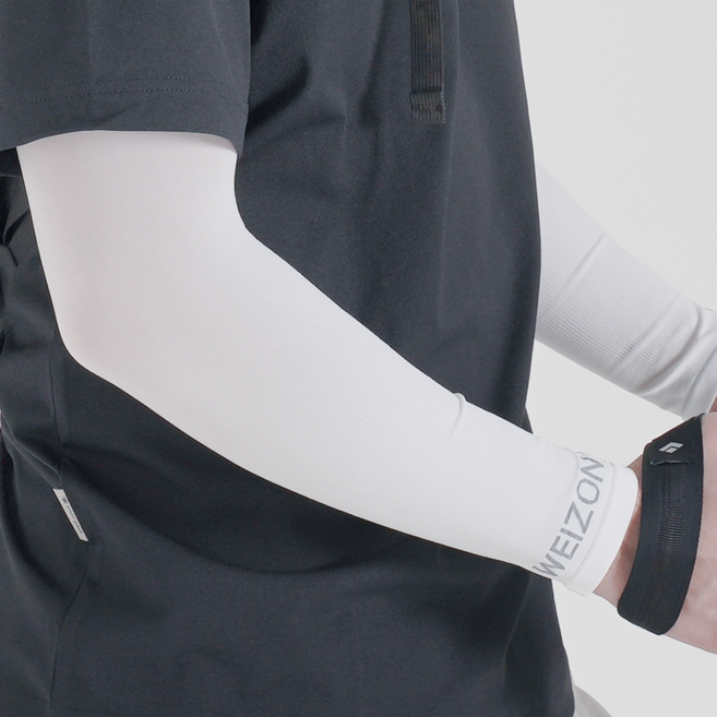 웨이즈온 남자 쿨토시 팔토시 자외선차단 골프 토시, 3세트, 화이트