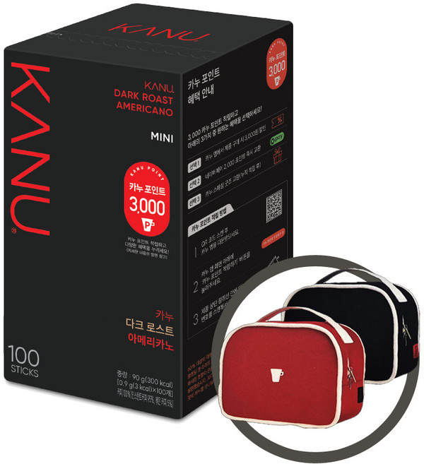 카누 미니 다크로스트 100T + 포인트&보냉백, 1세트, 100개입, 900mg