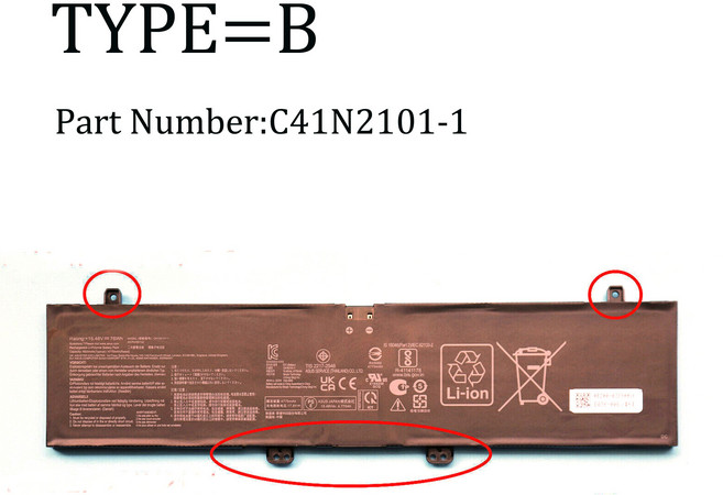 호환 에이수스ROG 제피러스 G14 FX517 GA402 ZenBook PRO 17 UM6702 UX6404 UX8402 용 76Wh C41N2101-1 배, 02 TYPE B, 01 CHINA