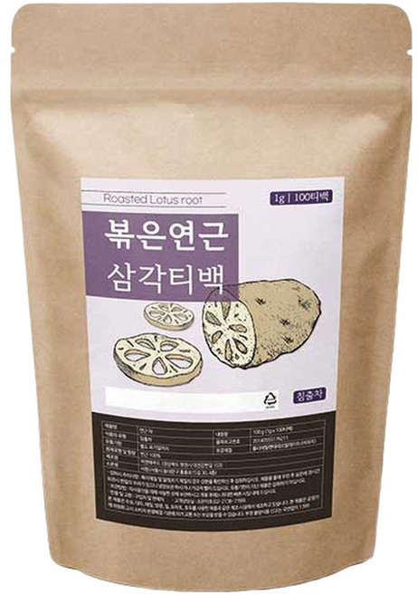 윤씨감성 국내산 고소한 볶은 연근차 티백 1g 100개입 1개