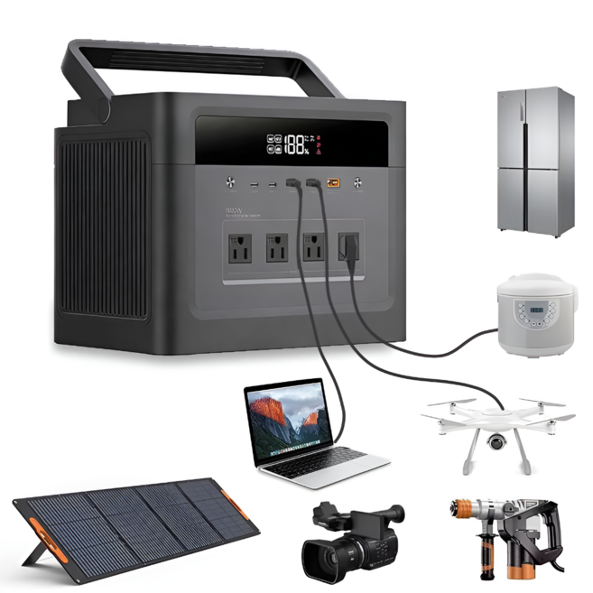 스마트 고속 충전 파워스테이션 파워뱅크 (300W/500W/1000W) 리튬인산철 LFP 배터리 220V 유럽식 플러그, 1개, 1000W 파워스테이션 (1152Wh)