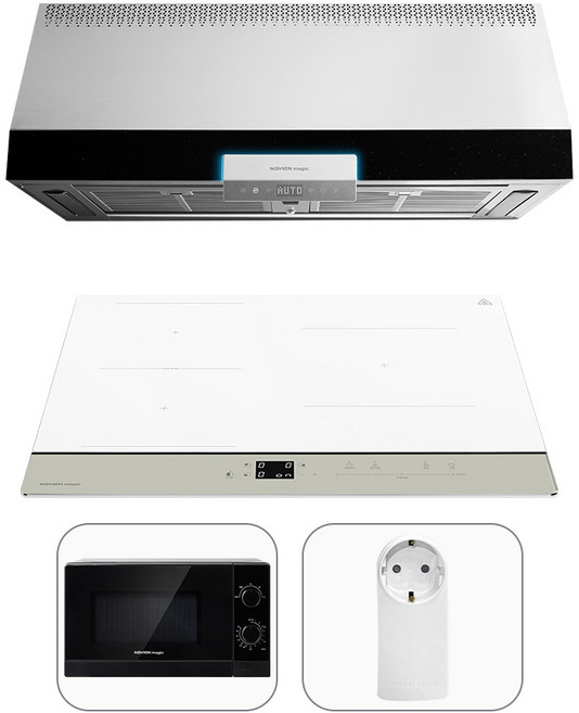[ 무료설치 ] 나비엔 매직 3구 화이트 인덕션 ERI-3623AF + 3D에어 주방 후드 패키지 / 전자레인지 증정, 빌트인, ERI-3623AF+박스형RAB552-09TCAC