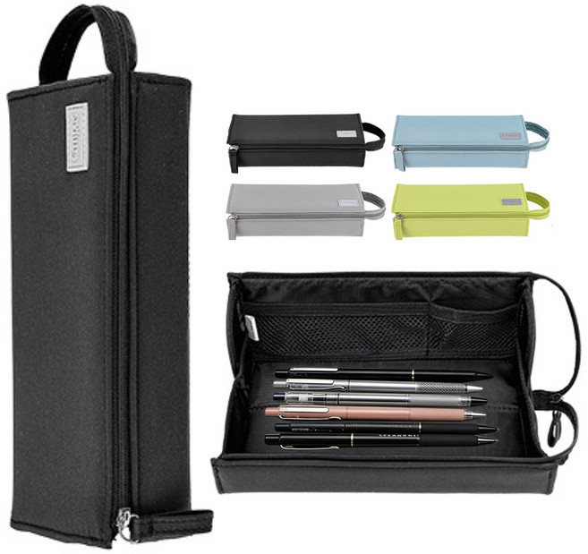 고쿠요 캠퍼스 트레이 펜케이스 대용량 필통 학생용 문구함 필통 수납함, 1개, 검정