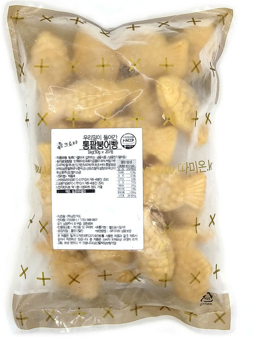 우리밀이 들어간 통팥 붕어빵 1kg, 1개
